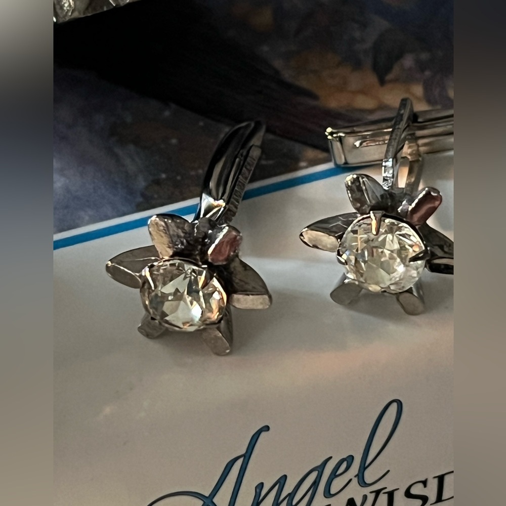 Vintage Art Deco Inspired Crystal Unisex Starlight Cuff Links - Picture 2 of 3